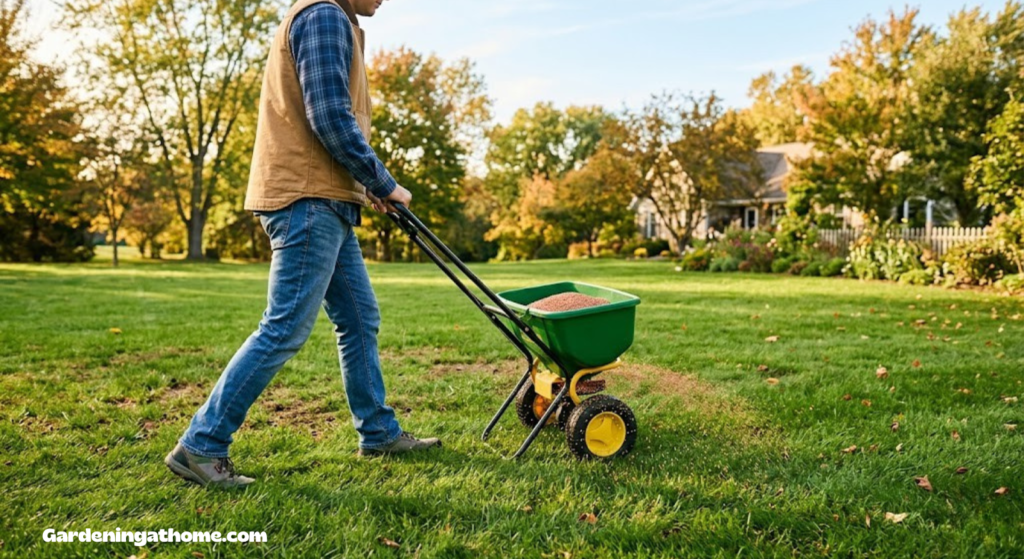 how to overseed a lawn with a spreader